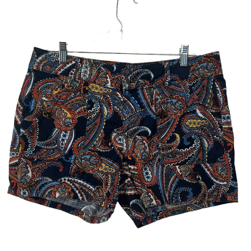 Banana Republic Navy Multicolored Cotton Shorts Sz 8 100 percent cotton